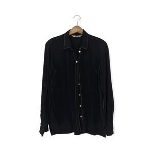 Summum Woman Black Button Down Shirt